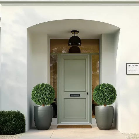 2 Ft Whizmax 24 Inch Artificial Topiary Boxwood Ball Trees,Faux Plant with Black Pot for Indoor Walkway, Entryway Decor,2 Pcs – ideal for indoor botanical themes