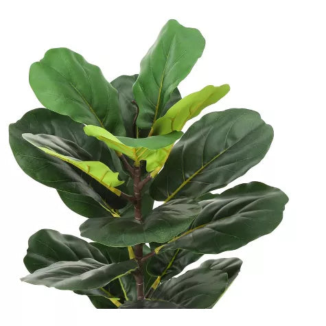 2 Ft Monarch Specialties Artificial Plant Tall Fiddle Tree Indoor Faux Fake Floor Greenery Potted Real Touch Decorative Green Leaves Beige Woven Basket – adds a lush green touch to interiors