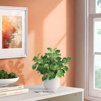 Mosaic Artificial Leaf Plant in White Pot – Modern Faux Greenery Décor by Room Essentials