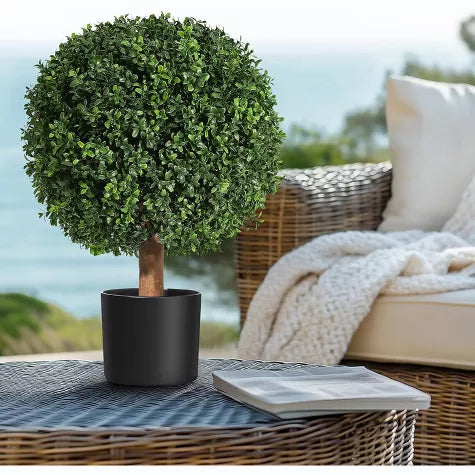 2 Ft Whizmax 24 Inch Artificial Topiary Boxwood Ball Trees,Faux Plant with Black Pot for Indoor Walkway, Entryway Decor,2 Pcs – perfect for modern home decor