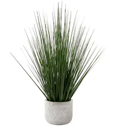 1 Ft Monarch Specialties Artificial Plant 21 inch Tall Grass Indoor Faux Fake Table Greenery Potted Real Touch Decorative Green Grass White Pot – ideal for indoor botanical themes