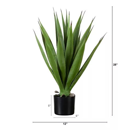 2 Ft Nearly Natural 28-in Artificial Agave Plant – faux greenery with vibrant texture