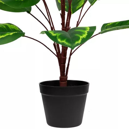 2 Ft Northlight Two-Tone Calathea Artificial Potted Plant - 30&quot; – faux greenery with vibrant texture