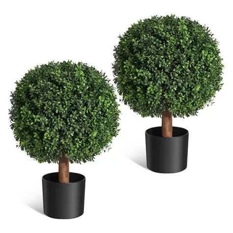 2 Ft Whizmax 24 Inch Artificial Topiary Boxwood Ball Trees,Faux Plant with Black Pot for Indoor Walkway, Entryway Decor,2 Pcs – enhances any living space naturally