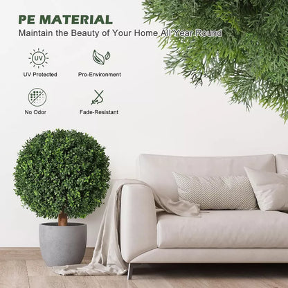 2 Ft Whizmax 24 Inch Artificial Topiary Boxwood Ball Trees,Faux Plant with Black Pot for Indoor Walkway, Entryway Decor,2 Pcs – decorative plant with zero maintenance
