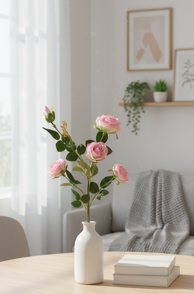 Single Stick Artificial Rose Flower