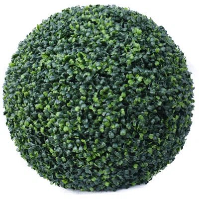 1.5 Ft Hillside Artificial Green Boxwood Ball – UV Resistant Faux Topiary for Indoor &amp; Outdoor Planters