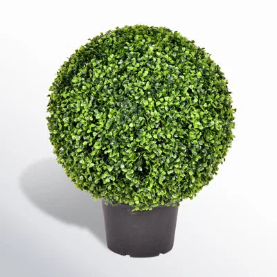 6&quot; Faux Boxwood Topiary Ball – UV Resistant Artificial Green Sphere for Indoor &amp; Outdoor