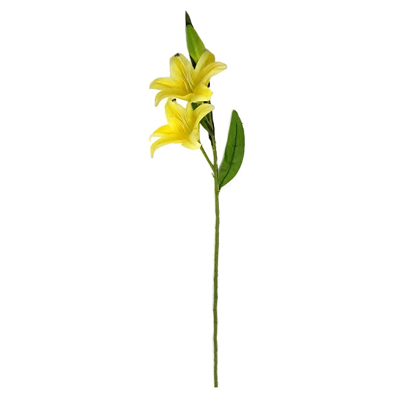 Yellow Artificial Lily – Single Stem Faux Flower for Home, Office &amp; Event Decor
