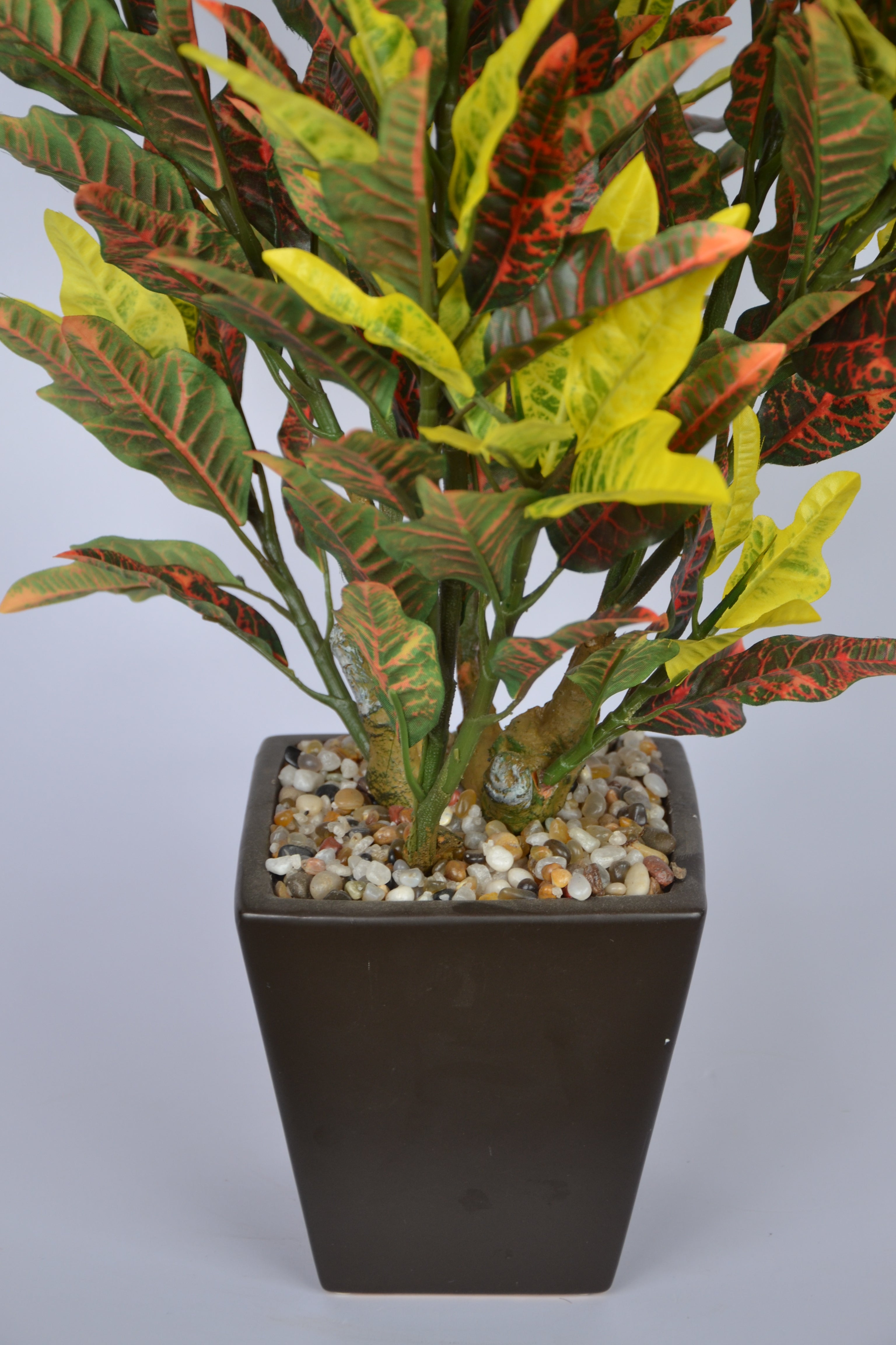 Yellow Croton artificial plant with multicolor foliage – perfect for home and office use