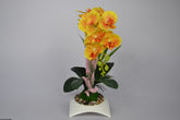 Premium faux yellow orchid plant for interior decoration