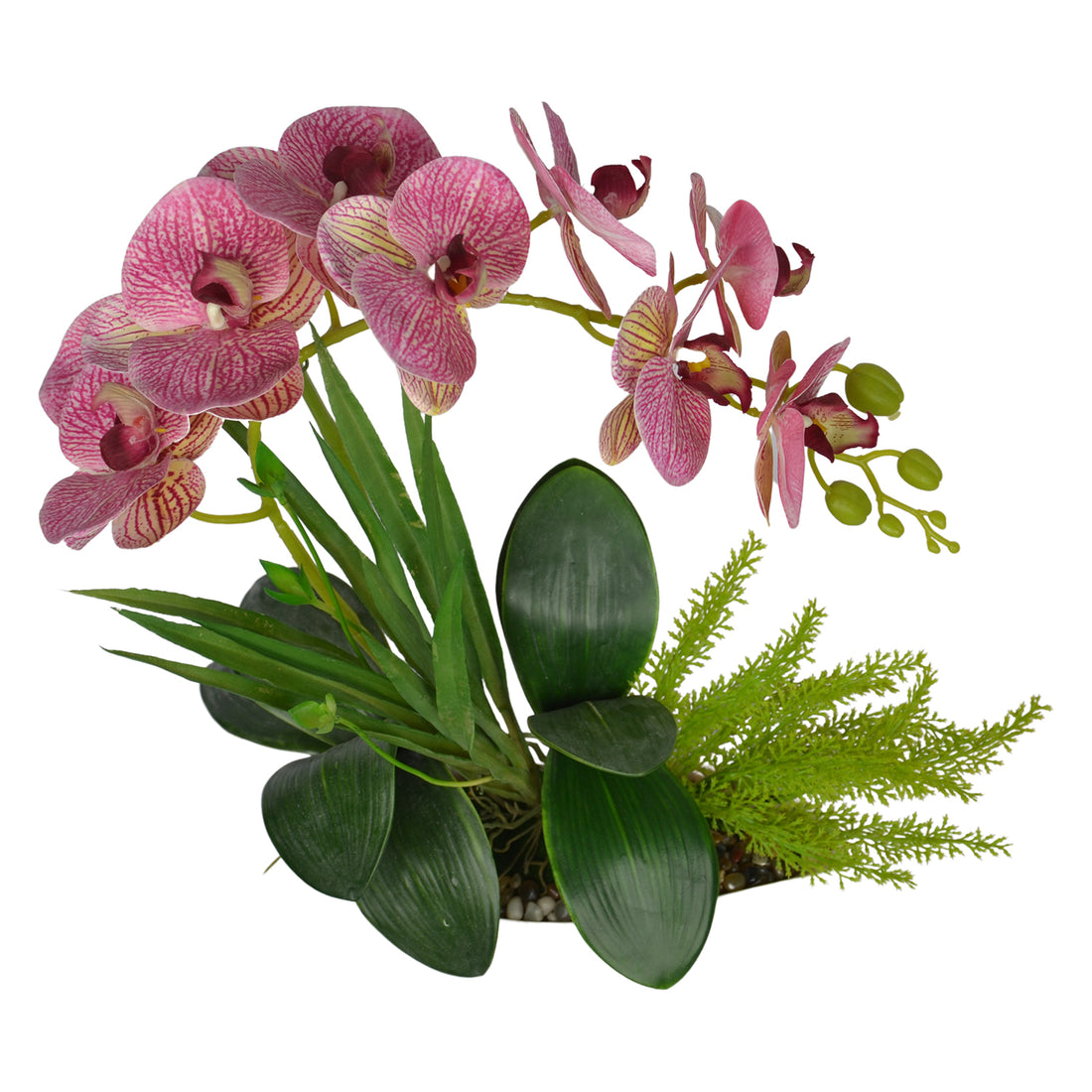 1 Ft Artificial Orchid Arrangement – Soft Pink Faux Blooms with Decorative Pot for Home, Office &amp; Tabletop Décor