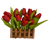 Elegant red tulip artificial floral arrangement – perfect for home or office use