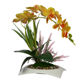 Artificial yellow orchid flower arrangement for home or office décor