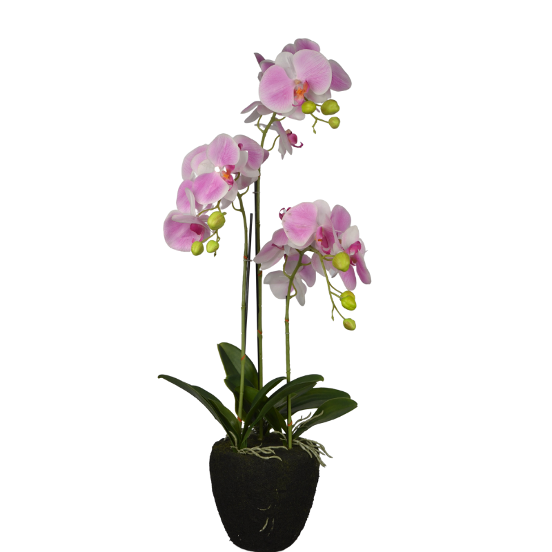 2 Ft Artificial Pink Orchid Arrangement – Elegant Faux Blooms with Decorative Pot for Home, Office &amp; Interior Décor