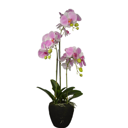 2 Ft Artificial Pink Orchid Arrangement – Elegant Faux Blooms with Decorative Pot for Home, Office &amp; Interior Décor