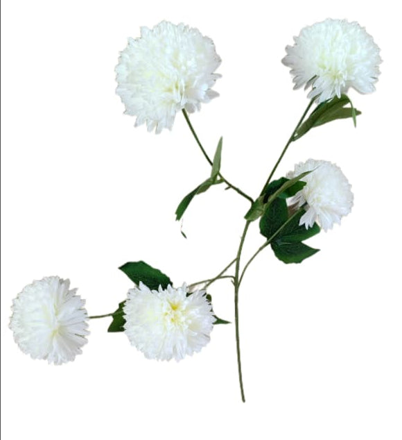 Artificial Dahlia Flower Stick – 5 Bloom Stem in 4 Vibrant Colors