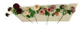 Decorative floral arrangement on a white background