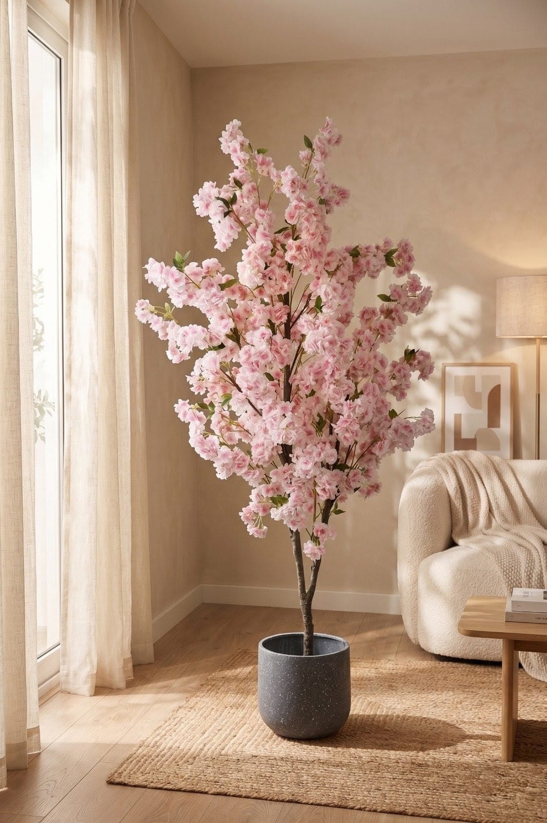 6 Ft Artificial  Cherry Blossom Tree – Elegant Faux Pink Tree for Home &amp; Events
