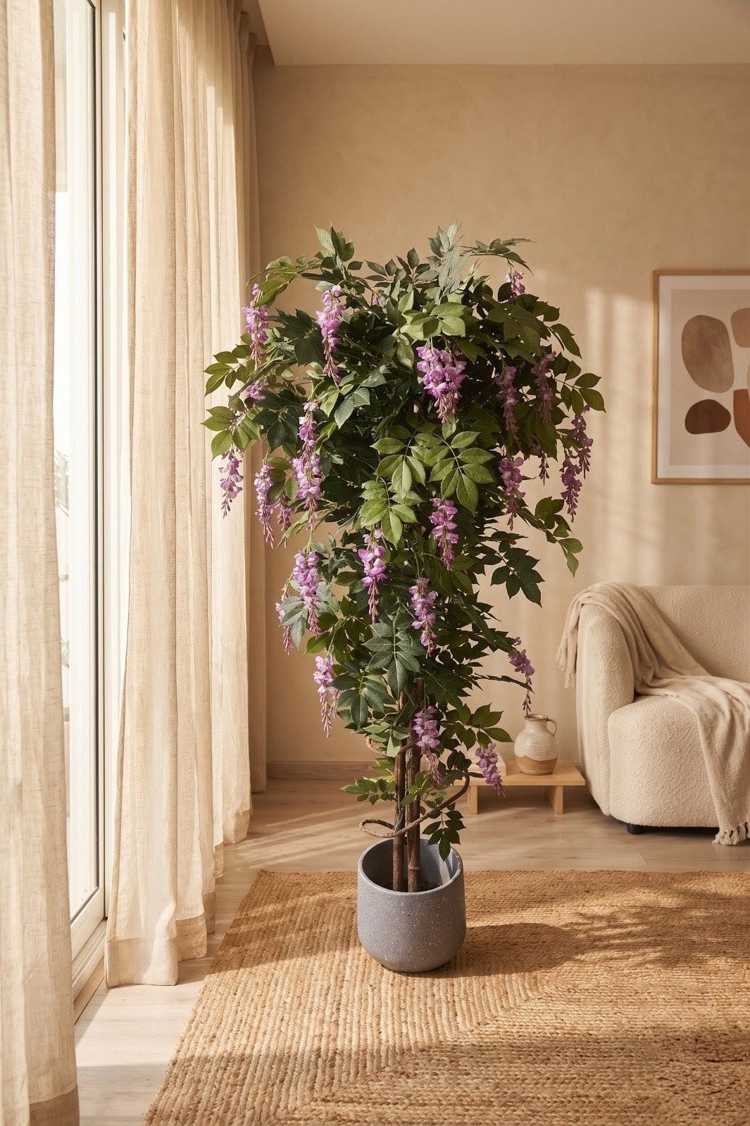 6 Ft Artificial Wisteria Tree – Tall Faux Floral Decor for Home &amp; Events
