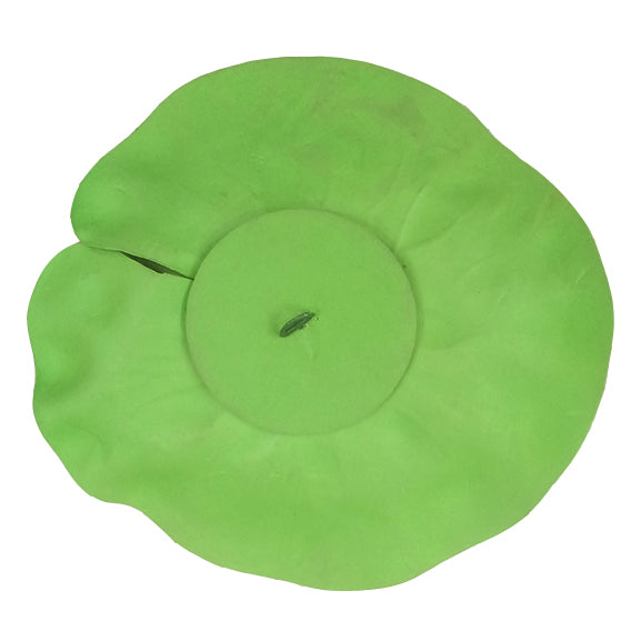 Green flower-shaped object on a white background