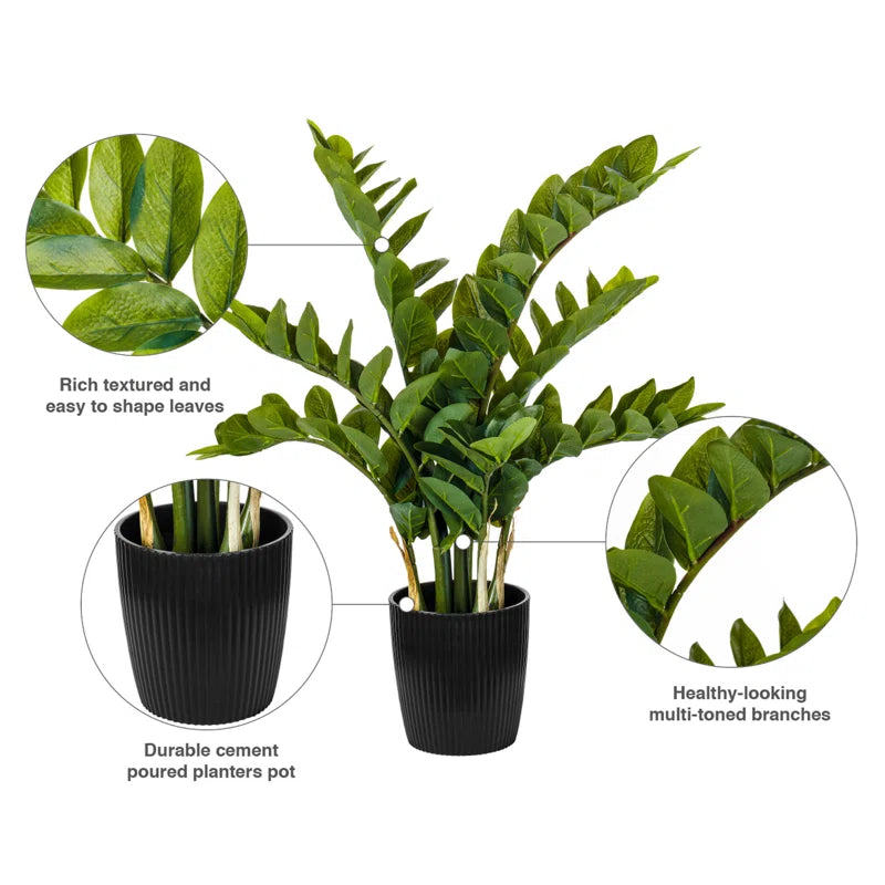 3 Ft Zen Faux Plant in Pot – faux greenery with vibrant texture