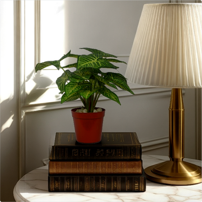 1 Ft Artificial Caladium Bush 1 – No Maintenance Artificial Plant for Modern Interiors, Great for Busy Lifestyles
