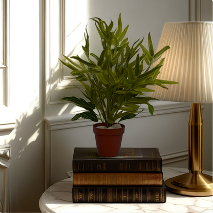 1 Ft Bamboo Leaf Bush Vibrant Faux Desk Foliage – Elegant Faux Greenery for Any Setting