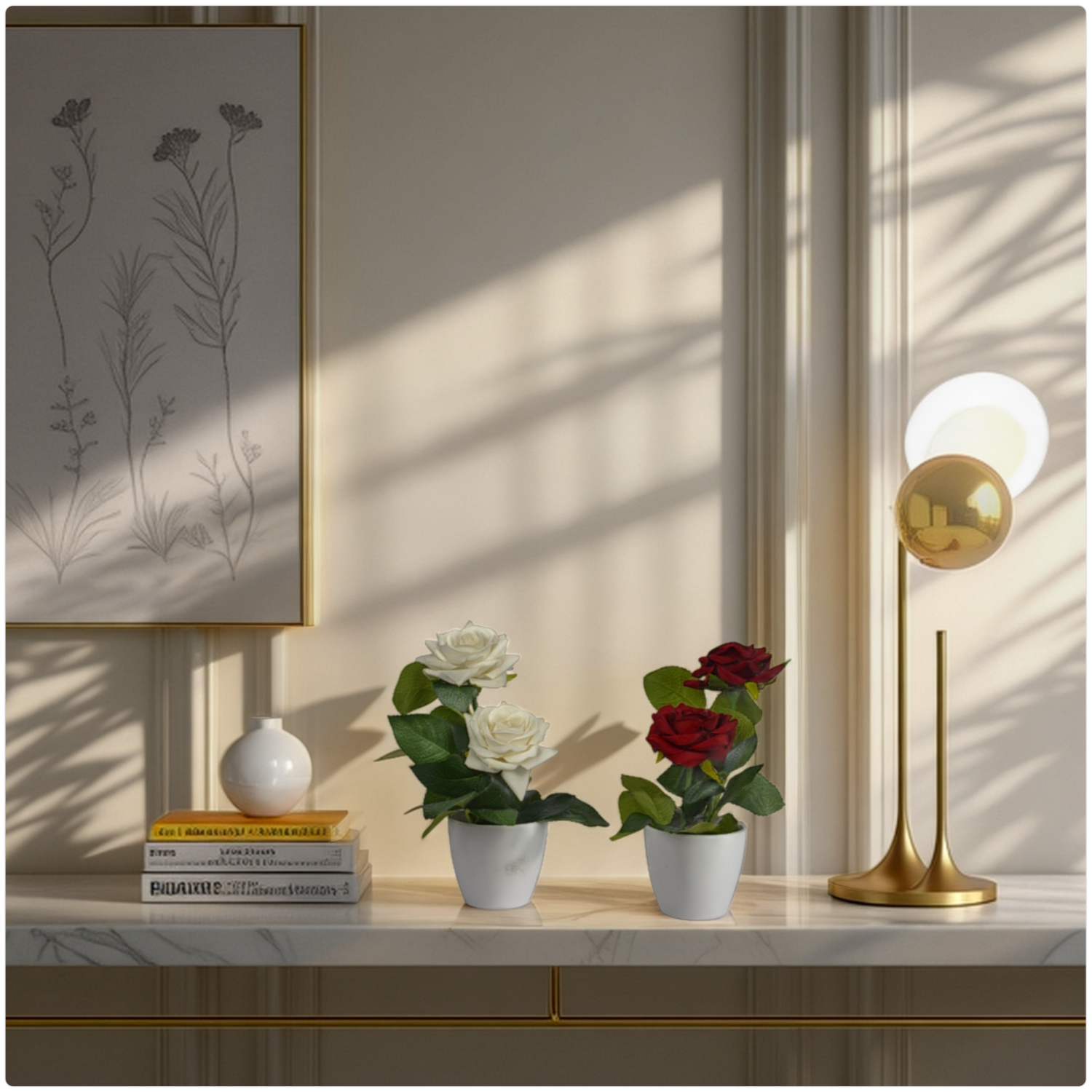 Elegant artificial rose flower arrangement in decorative vase – LuxiPlant
