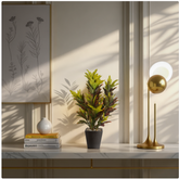 Artificial Yellow Croton Plant with vibrant leaves in decorative pot – LuxiPlant


