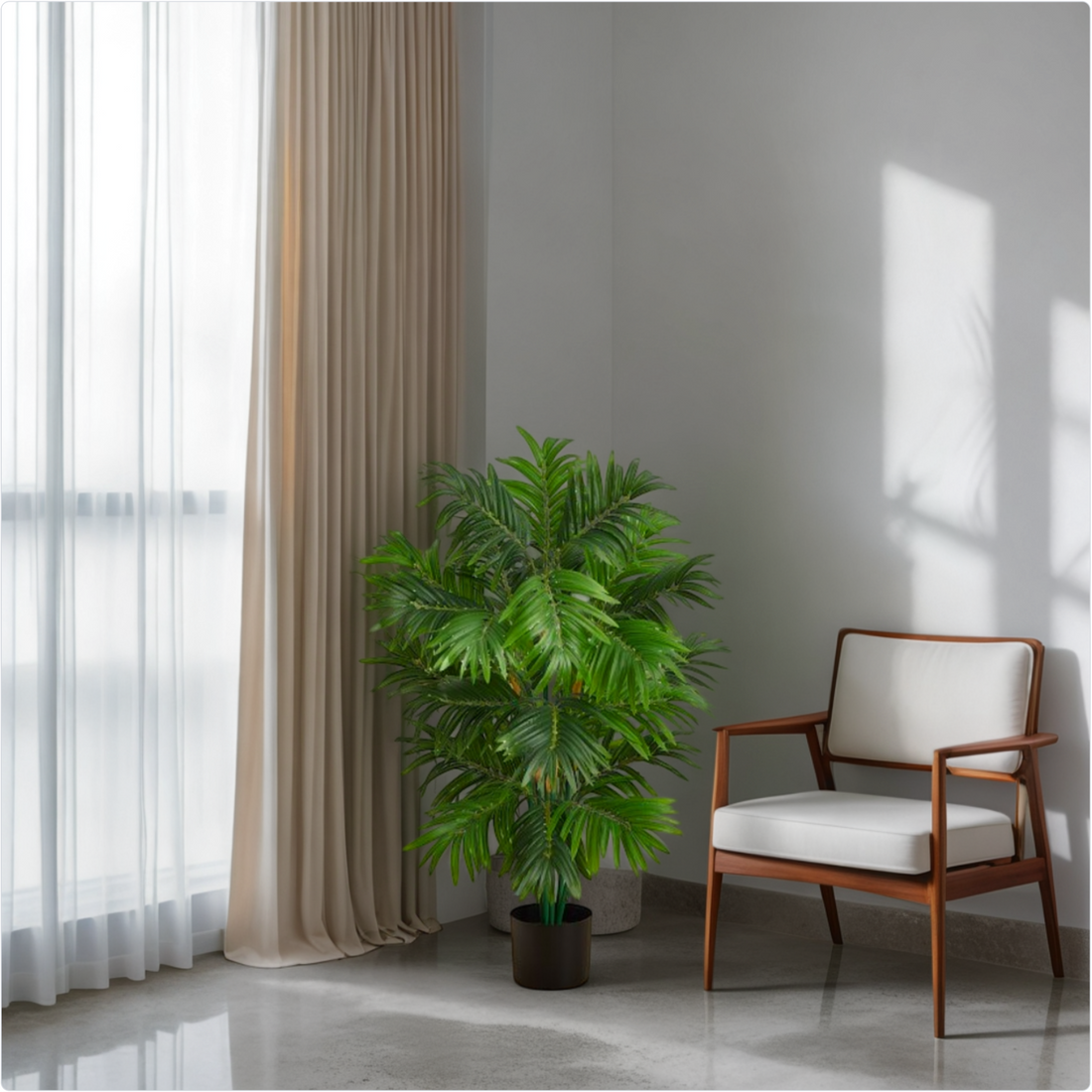 4 Ft Faux Areca Palm Tree | Lush Artificial Palm for Indoor &amp; Outdoor Spaces