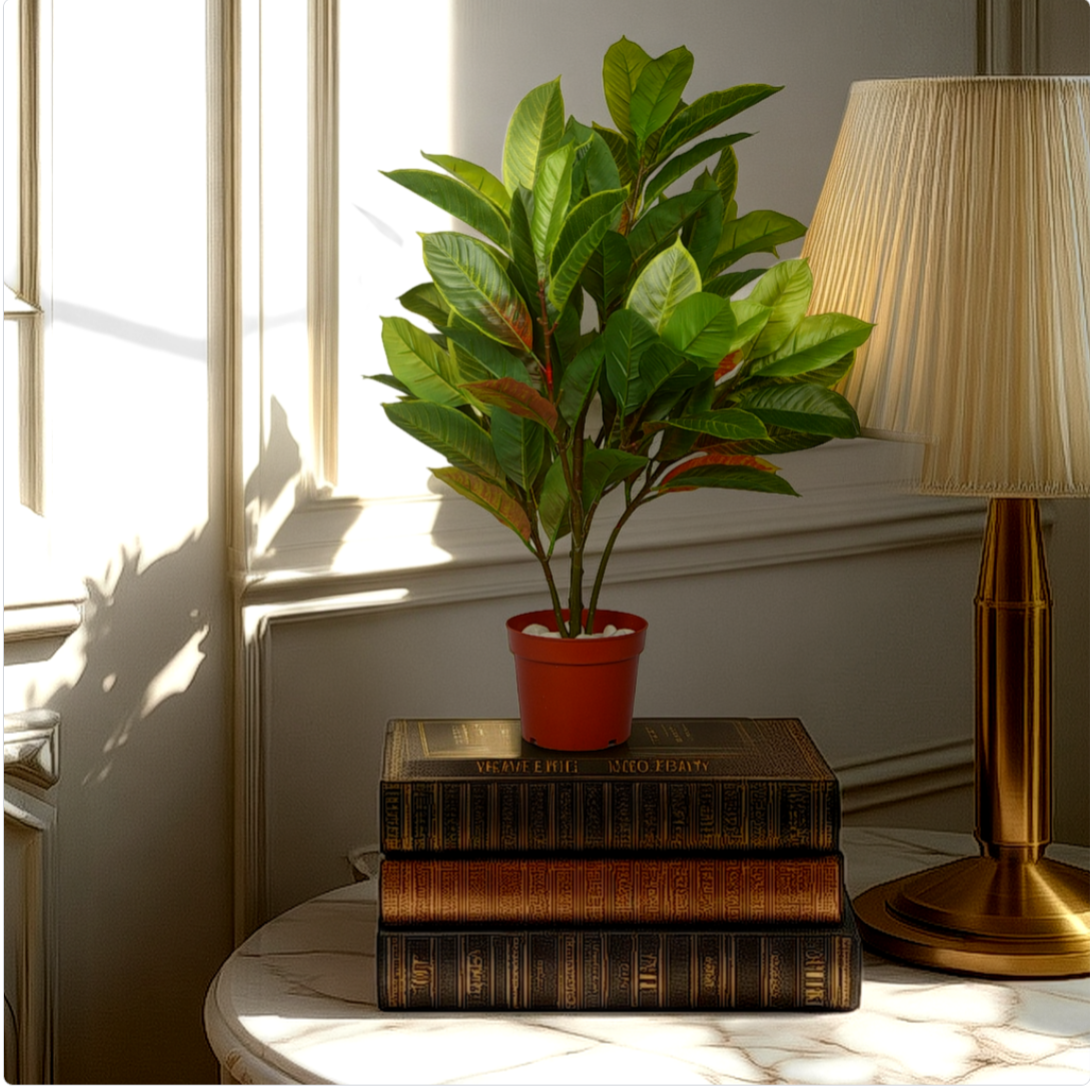 3 Ft Artificial CrotonPlant – Greenery Without the Fuss – Complements Minimalist or Modern Décor