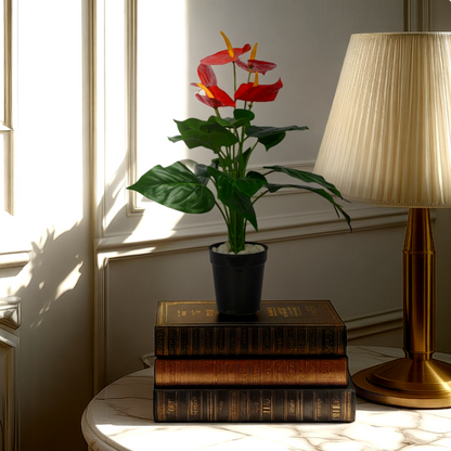 2 Ft Anthurium Medium Bush Low-Maintenance Indoor Greenery – Elegant Faux Greenery for Any Setting