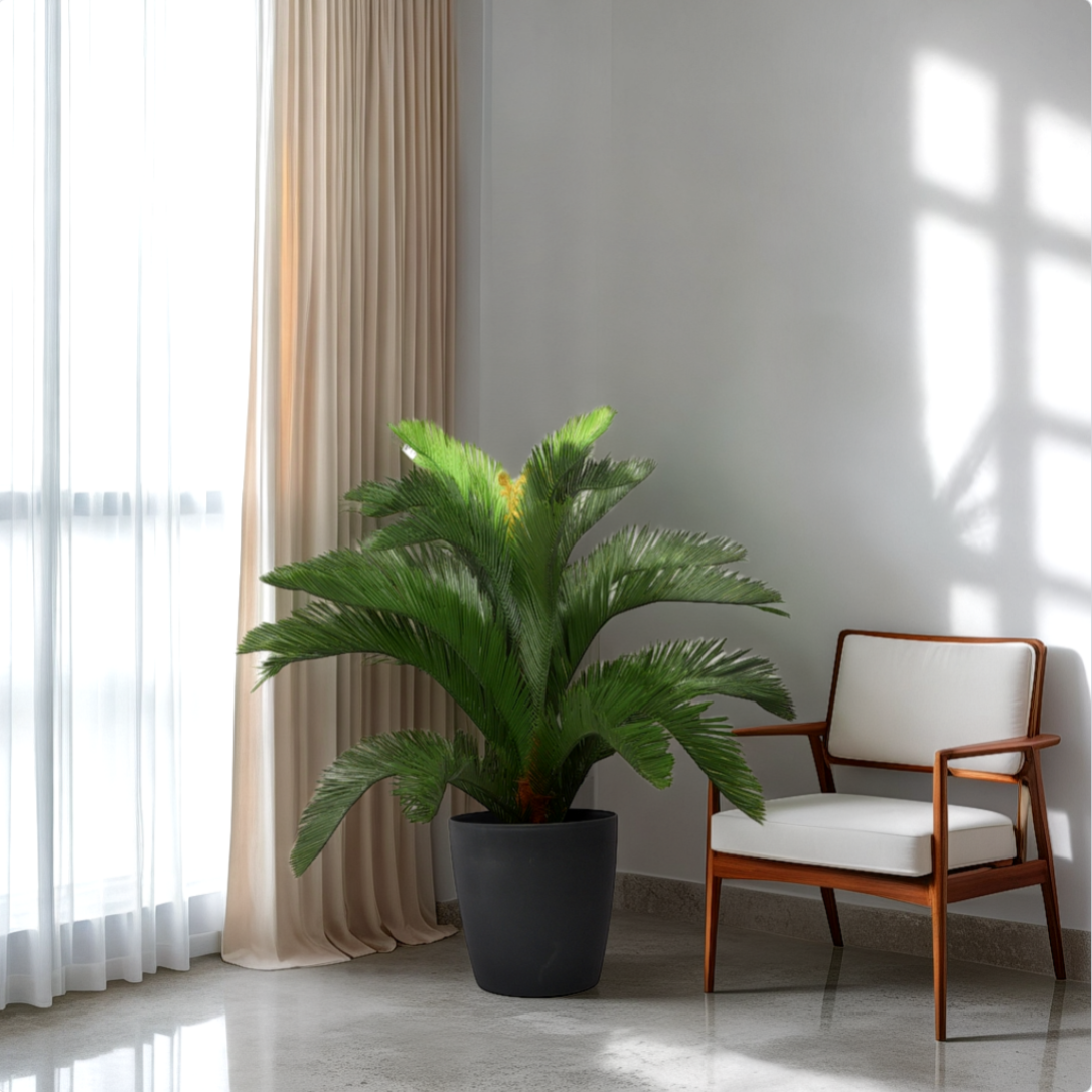 3 Ft Artificial Cycus Plant – Realistic Faux Tropical Greenery for Indoor Home, Office &amp; Tabletop Décor