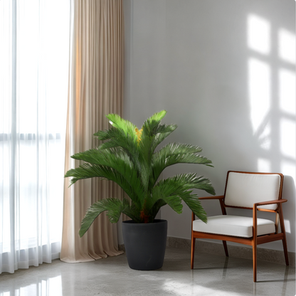 3 Ft Artificial Cycus Plant – Realistic Faux Tropical Greenery for Indoor Home, Office &amp; Tabletop Décor