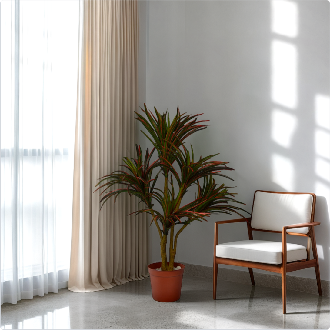 3 Ft Artificial Multi Dracaena Plant – Lifelike Mixed Leaf Faux Greenery for Indoor Home, Office &amp; Tabletop Décor