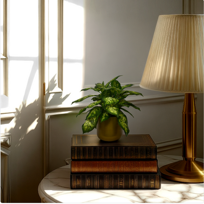 1 Ft Artificial Dracaena Plant – Realistic Greenery with Red-Edged Leaves in Decorative Metal Pot for Home &amp; Office Décor