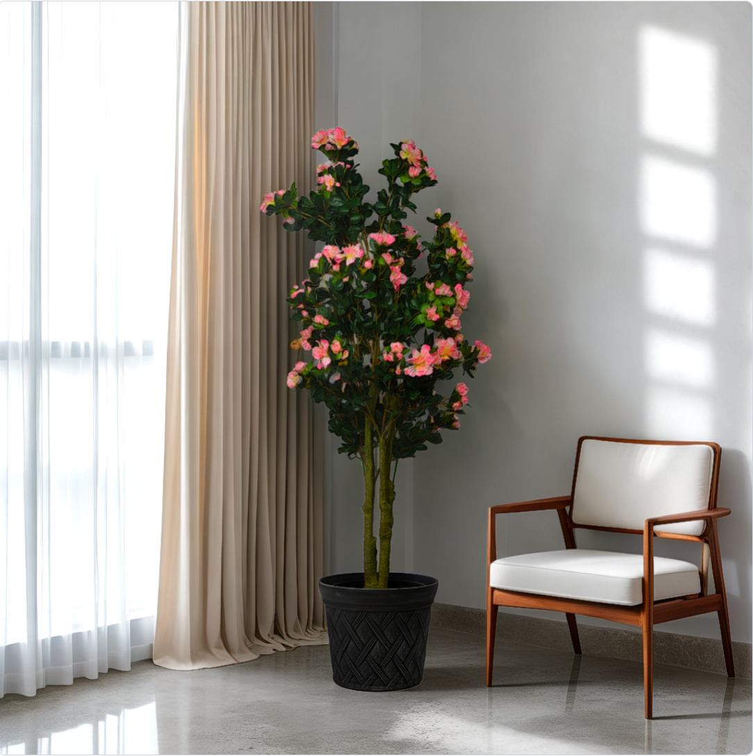 4 Ft Artificial AzaleaPlant – Ideal for Patios or Home Interiors – Enhances Décor with Zero Upkeep
