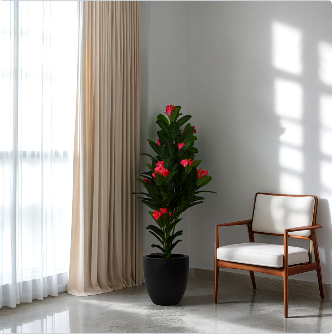 4 Ft Artificial ChicachaFlowerPlant – Tropical Vibe Plant – Great for Entryways or Reading Nooks