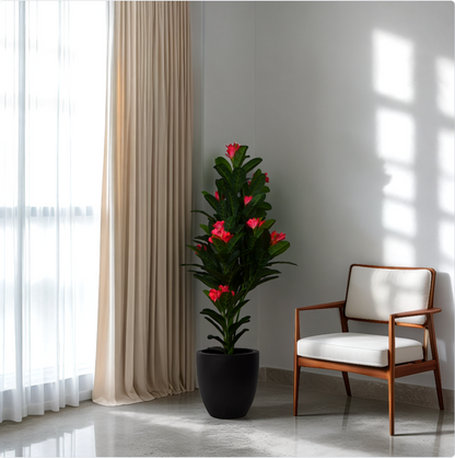 4 Ft Artificial ChicachaFlowerPlant – Tropical Vibe Plant – Great for Entryways or Reading Nooks