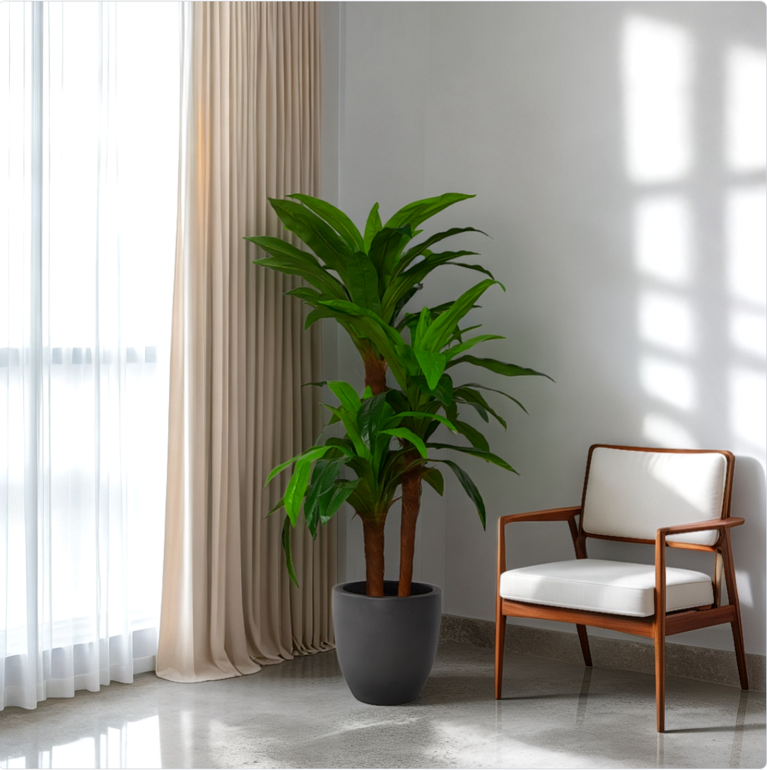 4 Ft Artificial GreenDracaena – Perfect for Living Room or Office – Brings Freshness Without Watering