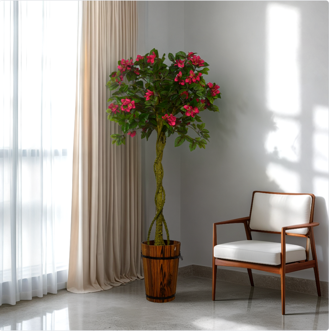 5 Ft Artificial BougainvilleaPlant – Lifelike Faux Plant – Add a Natural Touch to Workspaces or Lounges
