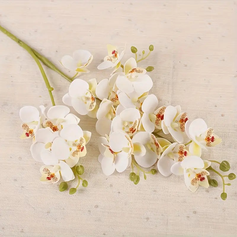 White Artificial Butterfly Orchids – Lifelike Faux Floral Stems for Home, Office &amp; Event Decoration