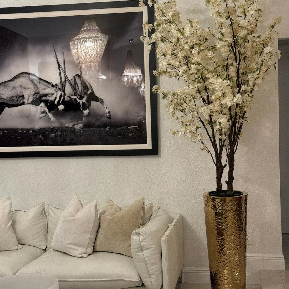 7 Ft Cherry Blossom Tree Floral Arrangement – Luxe Artificial Bloom (Pot Not Included) – styled for modern home interiors