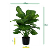Compact 2.6 Ft faux Prayer Plant with realistic, detailed foliage
