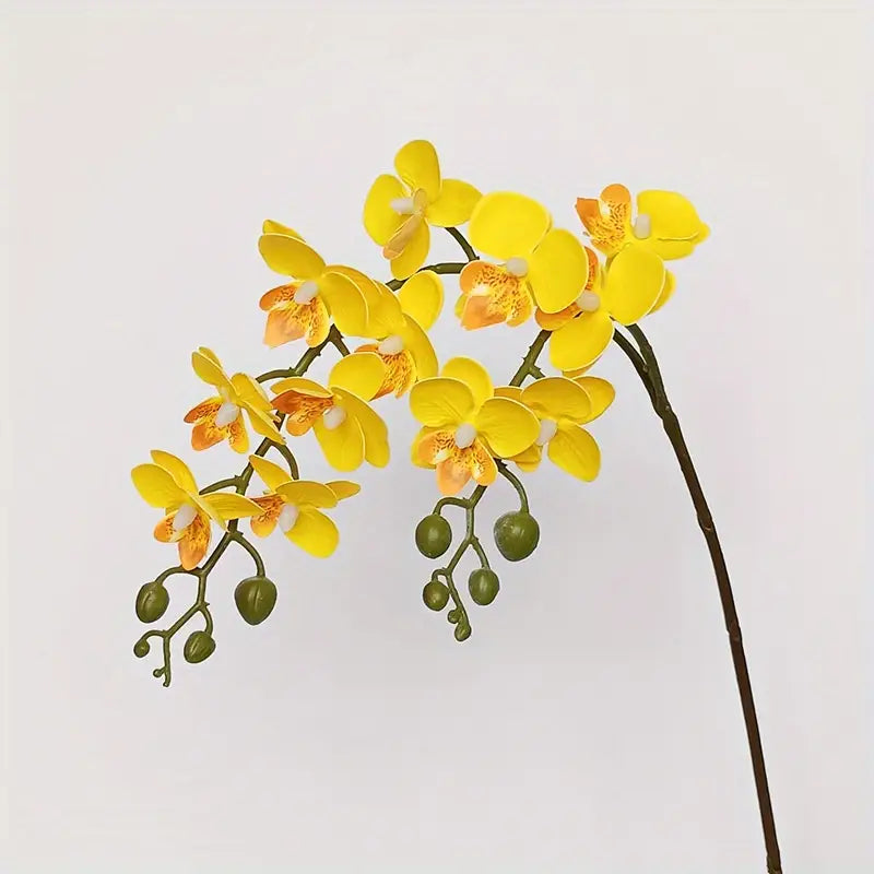 Yellow Artificial Butterfly Orchids – Lifelike Faux Floral Stems for Home, Office &amp; Event Decor