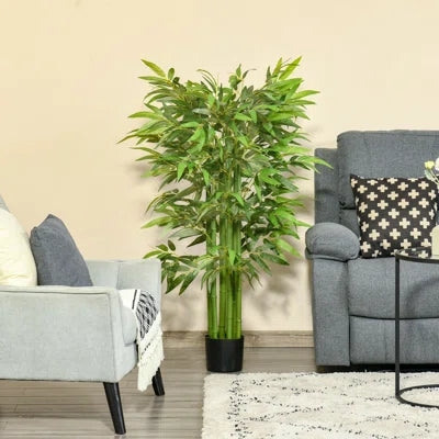 Lifelike Faux Bamboo Tree featuring vibrant green foliage