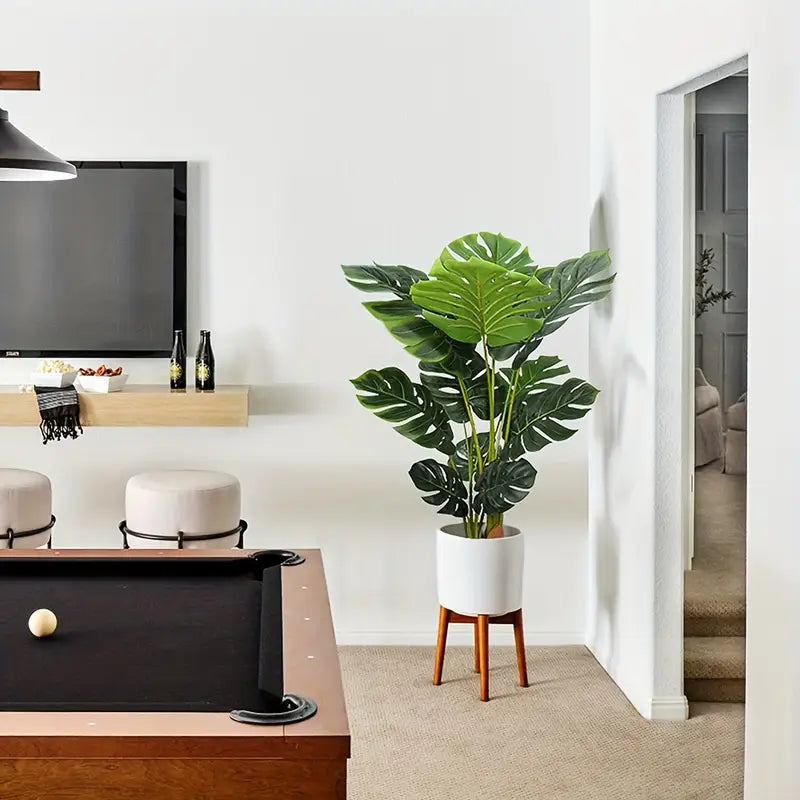 4ft Artificial Monstera Plant with Lifelike Split-Leaf Design
