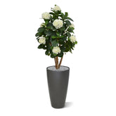 Realistic 3 Ft faux Hydrangea tree – perfect for indoor and outdoor decor
