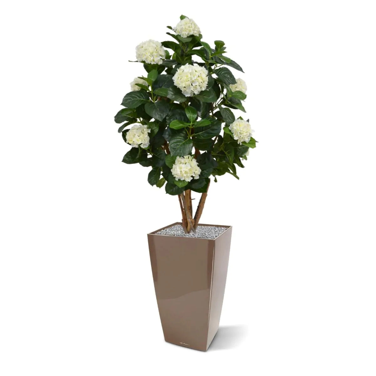Vibrant 3 Ft faux Hydrangea tree with lifelike floral arrangement
